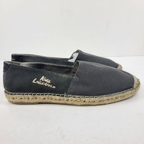 Karl Lagerfeld Espadrilles Women Loafers Slip on canvas suede upper Gray Size 12 - Picture 5 of 10